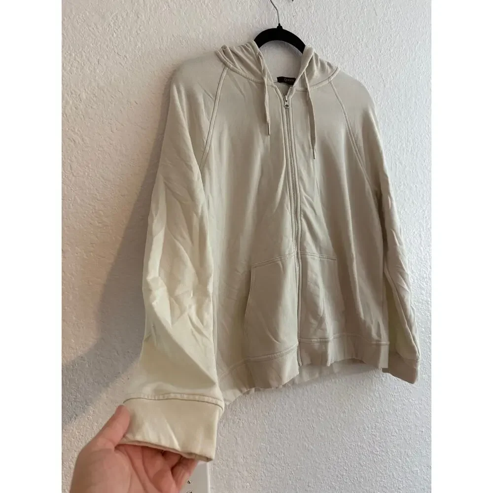 Quince Performance Full Zip Jacket Ivory Cream Size Medium